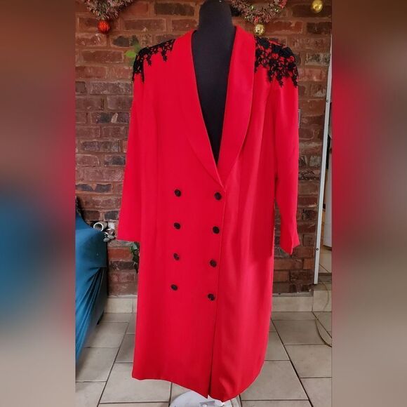 Vintage 80s double-breasted coat - Picture 4 of 12